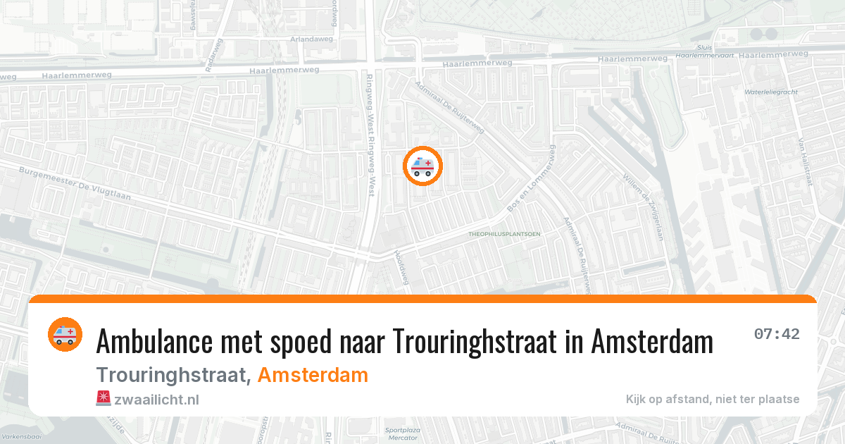 Ambulance met spoed naar Trouringhstraat in Amsterdam — 27 jun 2026