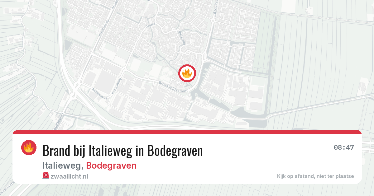 Brand bij Italieweg in Bodegraven — 26 jun 2026
