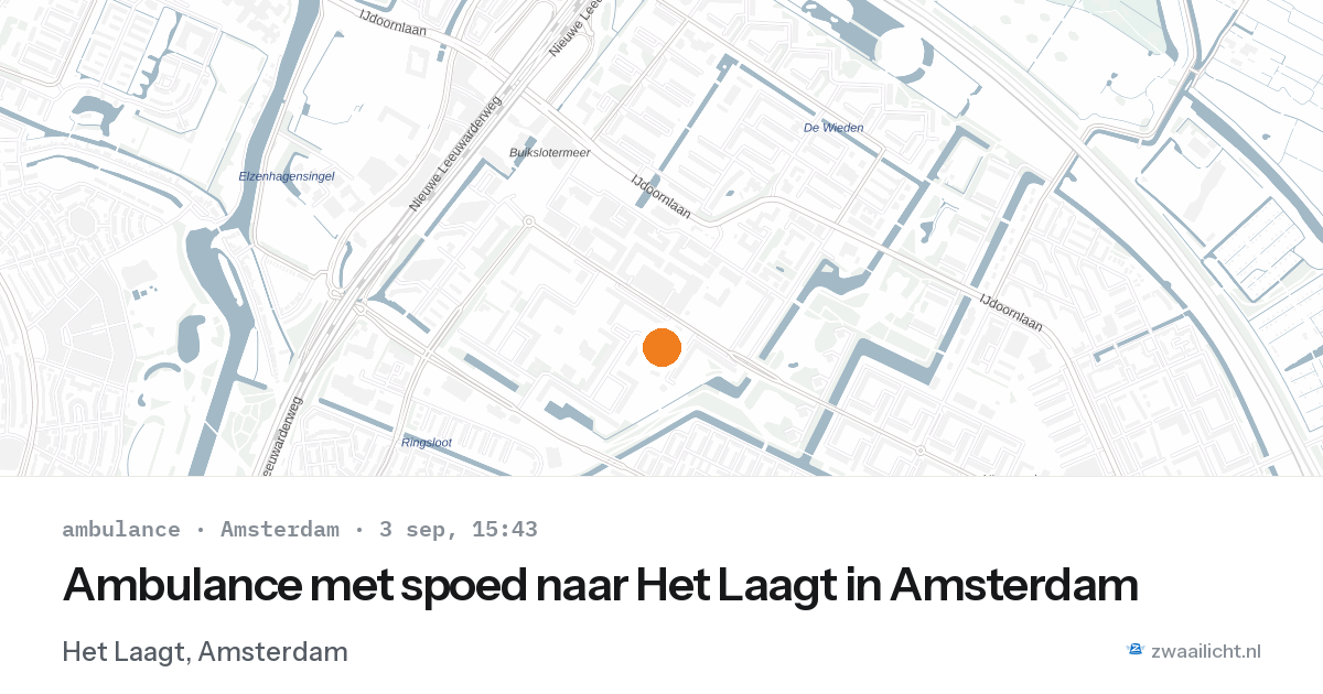 Ambulance met spoed naar Het Laagt in Amsterdam — 3 sep 2026