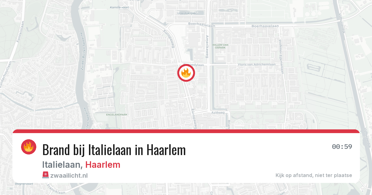 Brand bij Italielaan in Haarlem — 18 jan 2026