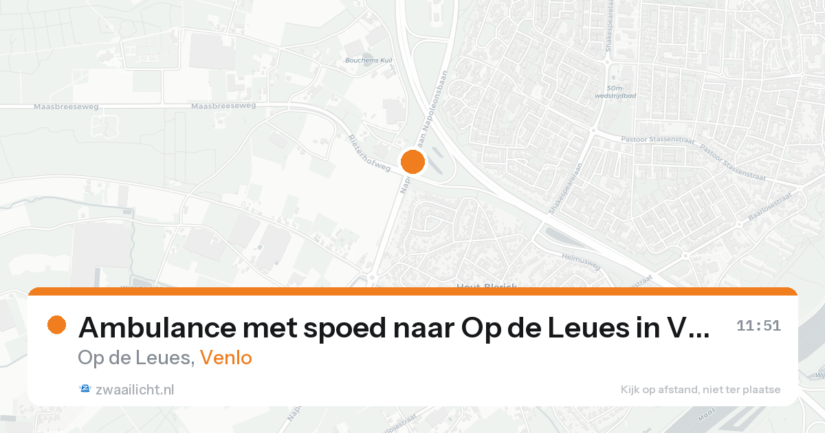 Ambulance met spoed naar Op de Leues in Venlo — 17 aug 2026