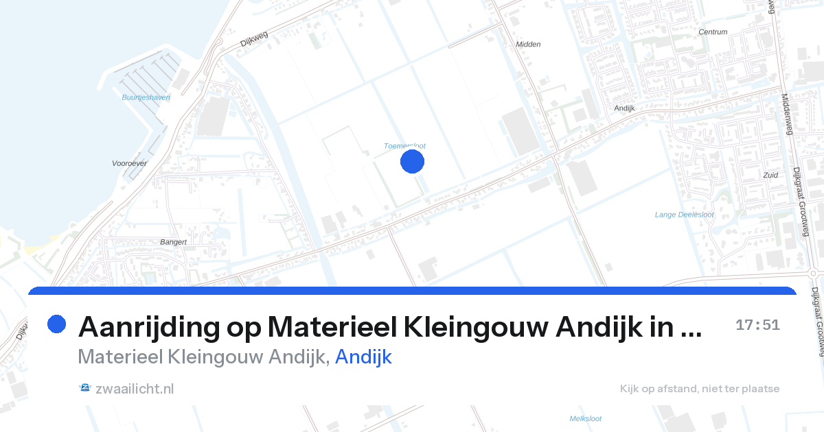 Aanrijding op Materieel Kleingouw Andijk in Andijk — 25 aug 2026