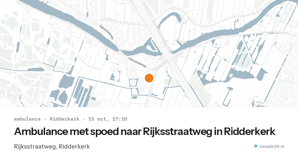 Ambulance met spoed naar Rijksstraatweg in Ridderkerk — 15 mrt 2026