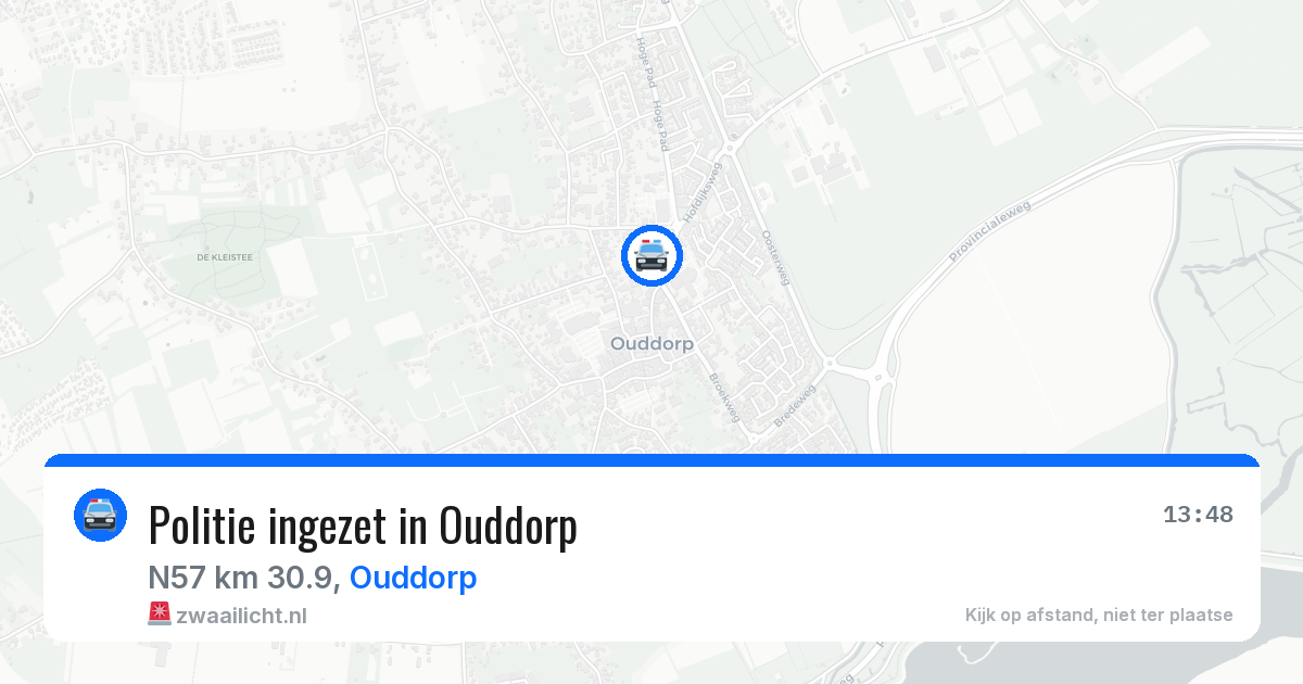 Politie ingezet in Ouddorp — 24 jun 2026 | 🚨 Zwaailicht.nl