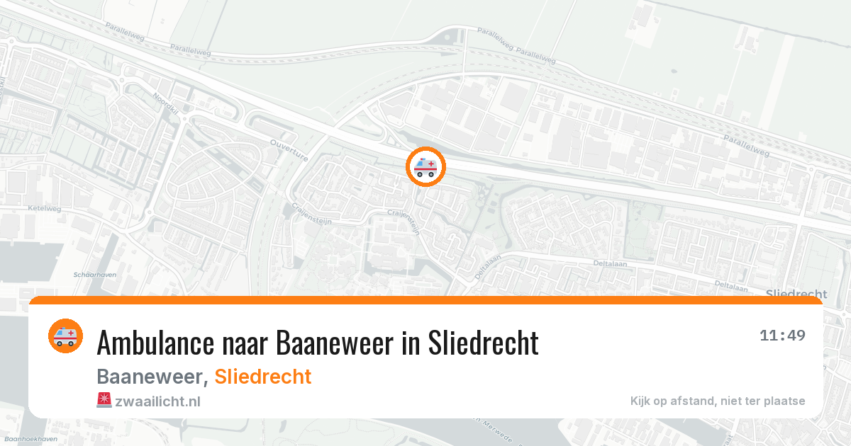 Ambulance naar Baaneweer in Sliedrecht — 11 aug 2026