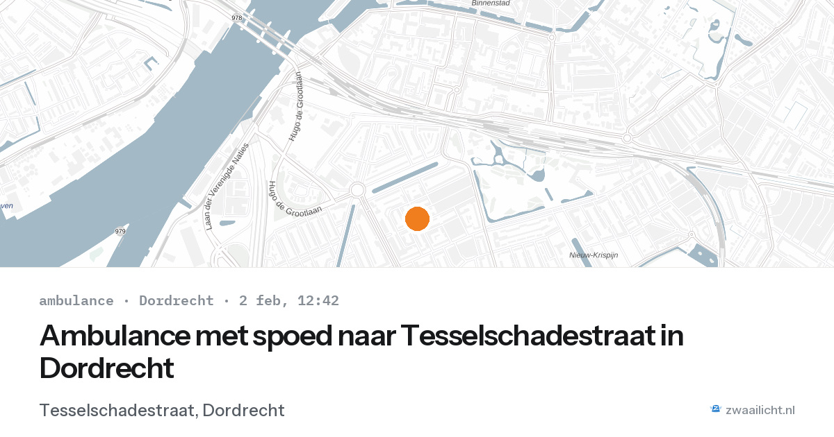 Ambulance met spoed naar Tesselschadestraat in Dordrecht — 2 feb 2026