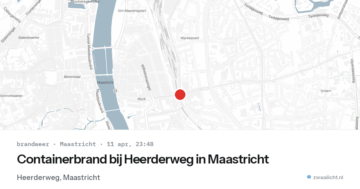 Containerbrand bij Heerderweg in Maastricht — 11 apr 2026