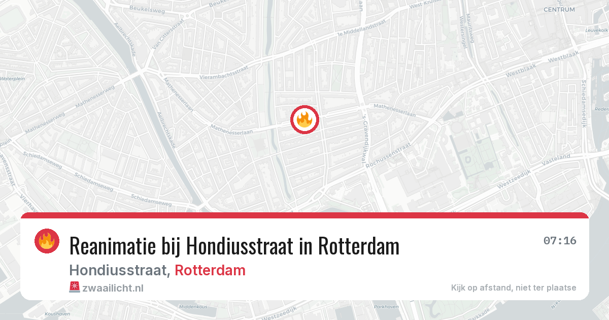 Reanimatie bij Hondiusstraat in Rotterdam — 19 mrt 2026