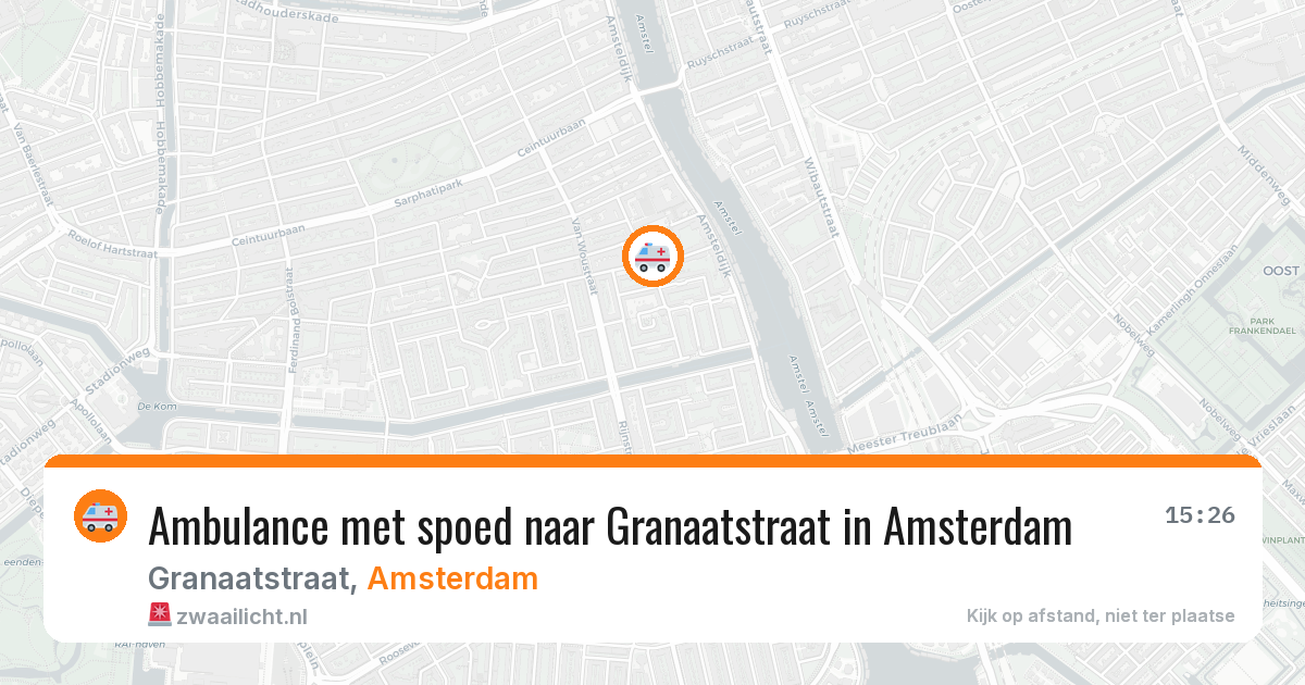 Ambulance met spoed naar Granaatstraat in Amsterdam — 7 apr 2026