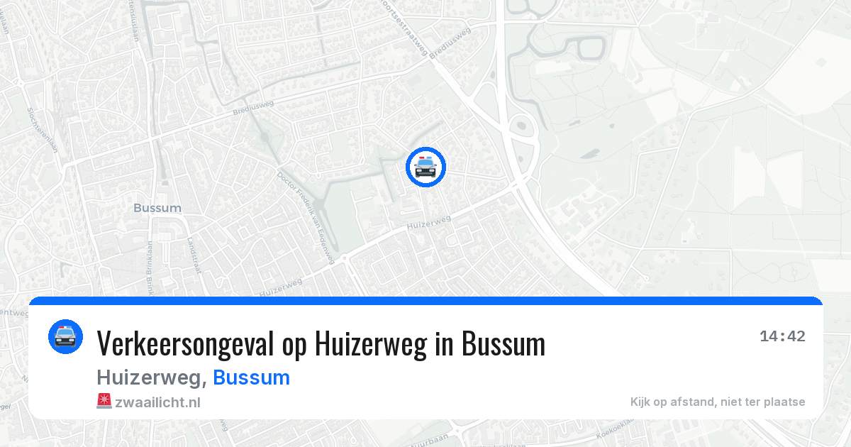 Verkeersongeval op Huizerweg in Bussum — 8 jun 2026