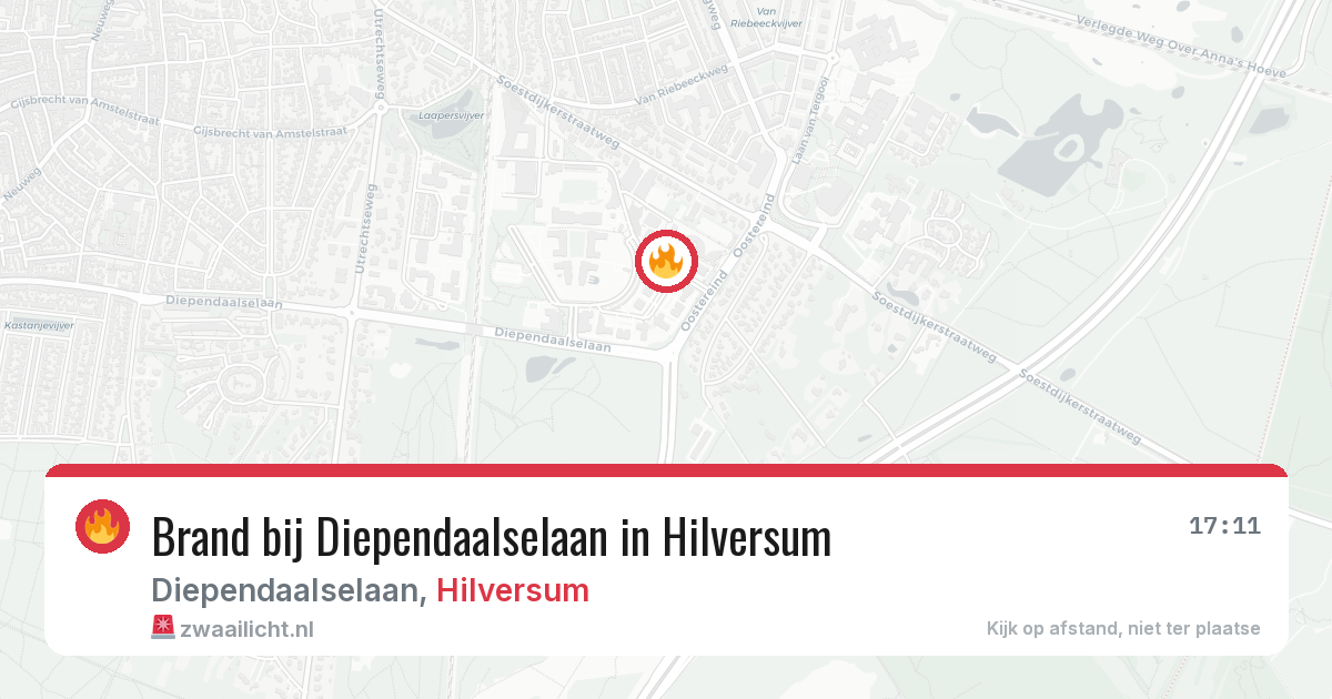 Brand bij Diependaalselaan in Hilversum — 8 aug 2026