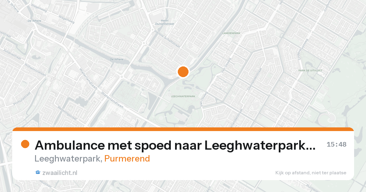 Ambulance met spoed naar Leeghwaterpark in Purmerend — 1 jun 2026
