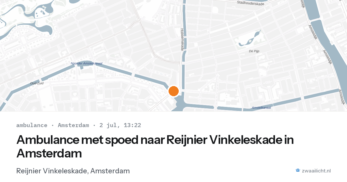Ambulance met spoed naar Reijnier Vinkeleskade in Amsterdam — 2 jul 2026