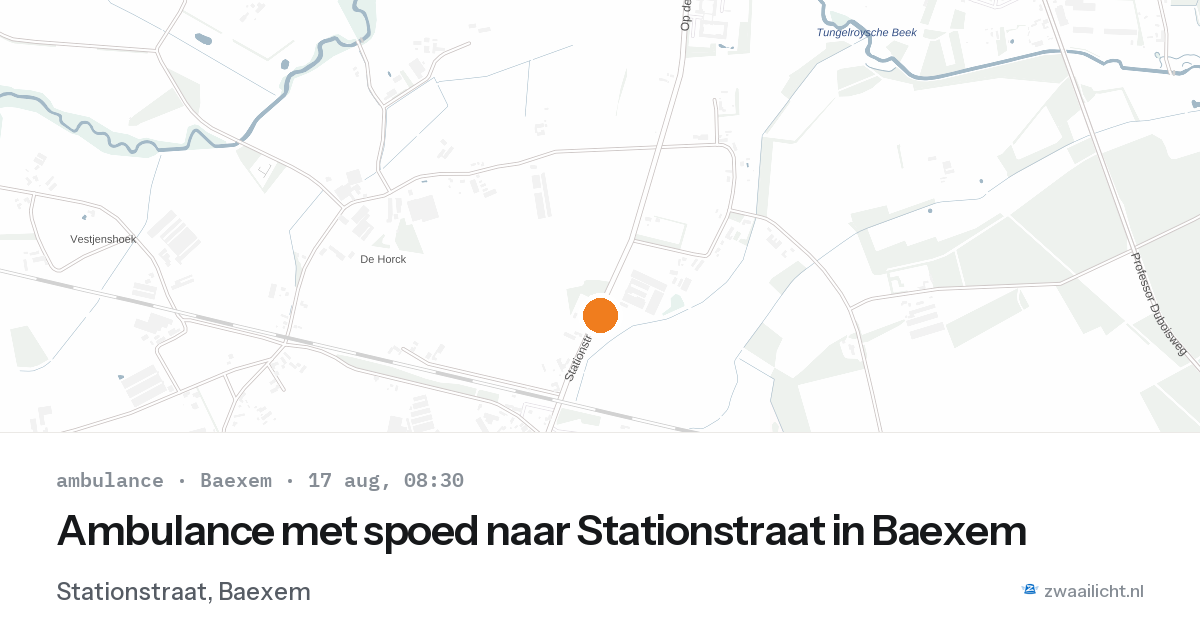 Ambulance met spoed naar Stationstraat in Baexem — 17 aug 2026