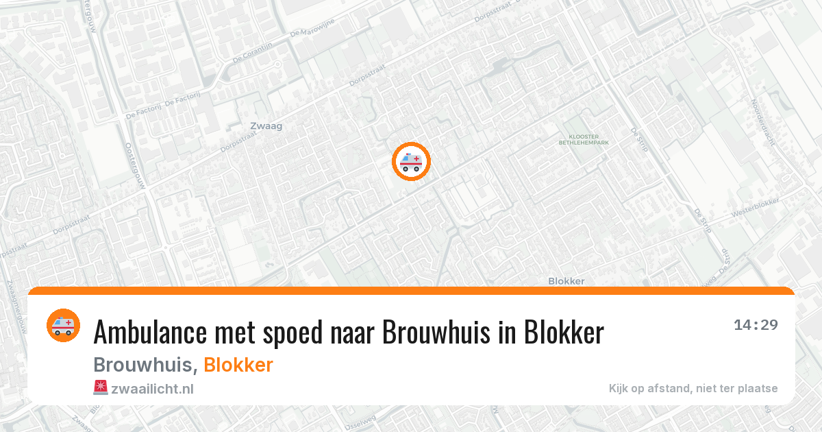 Ambulance met spoed naar Brouwhuis in Blokker — 8 mei 2026