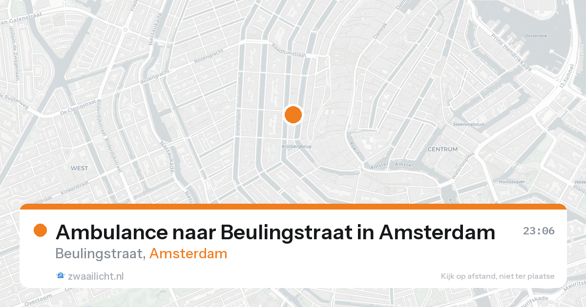 Ambulance naar Beulingstraat in Amsterdam — 23 aug 2026
