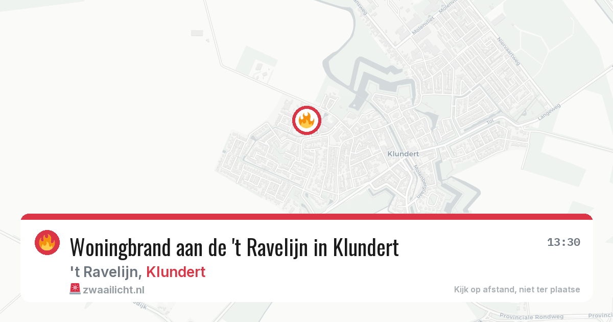Woningbrand aan de 't Ravelijn in Klundert — 11 apr 2026