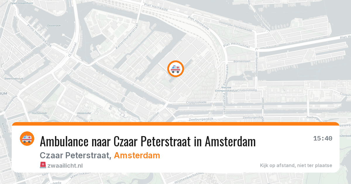 Ambulance naar Czaar Peterstraat in Amsterdam — 29 jul 2026