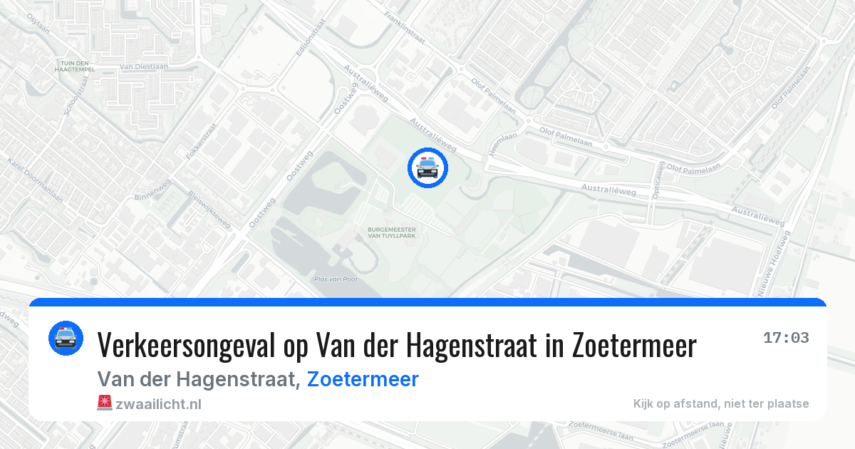 Verkeersongeval op Van der Hagenstraat in Zoetermeer — 20 mrt 2026