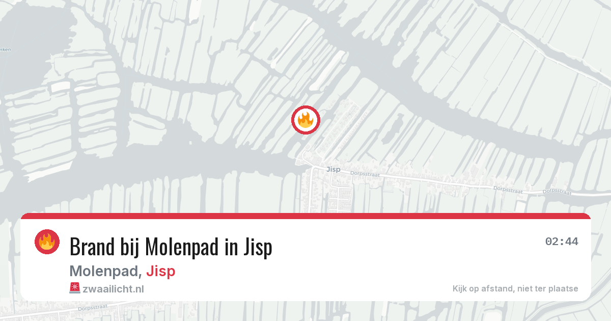 Brand bij Molenpad in Jisp — 28 jun 2026