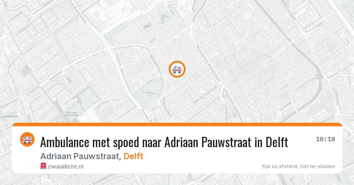 Ambulance met spoed naar Adriaan Pauwstraat in Delft — 28 jun 2026