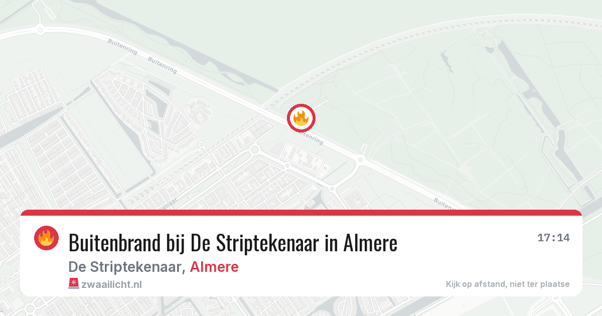 Buitenbrand bij De Striptekenaar in Almere — 4 aug 2026