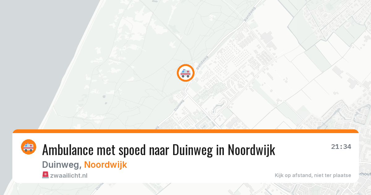 Ambulance met spoed naar Duinweg in Noordwijk — 17 jun 2026