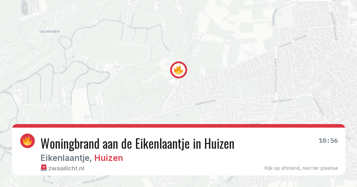 Woningbrand aan de Eikenlaantje in Huizen — 10 jun 2026