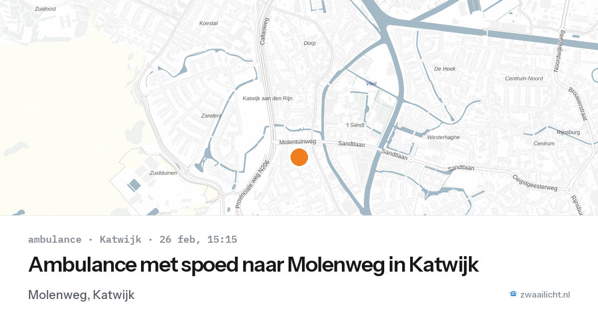Ambulance met spoed naar Molenweg in Katwijk — 26 feb 2026