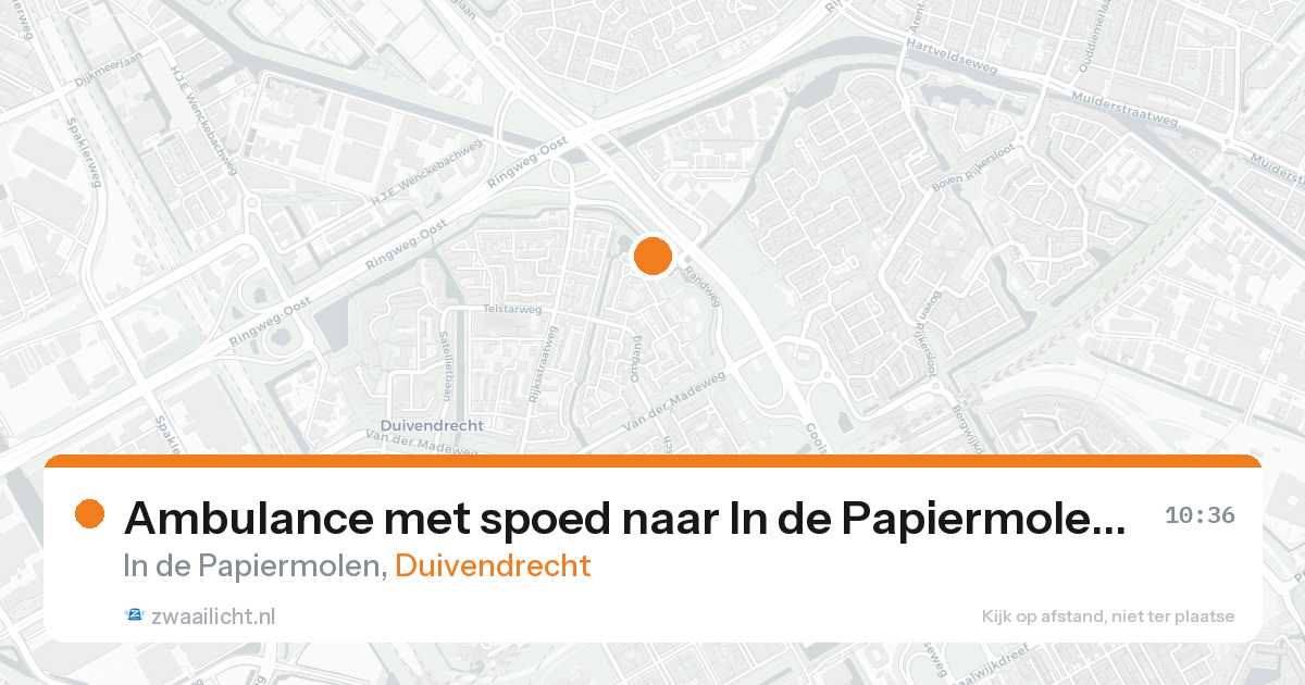 Ambulance met spoed naar In de Papiermolen in Duivendrecht — 23 aug 2026