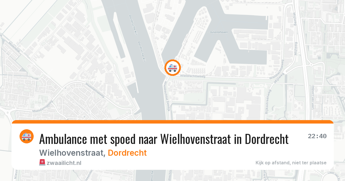 Ambulance met spoed naar Wielhovenstraat in Dordrecht — 28 jun 2026
