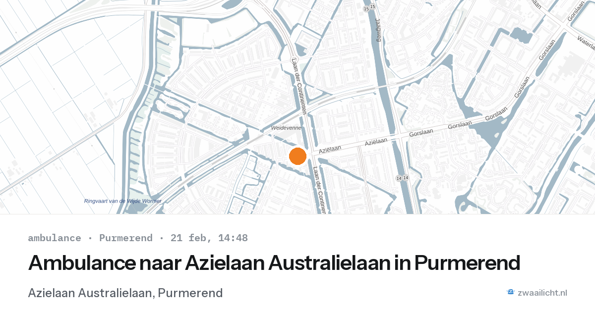 Ambulance naar Azielaan Australielaan in Purmerend — 21 feb 2026