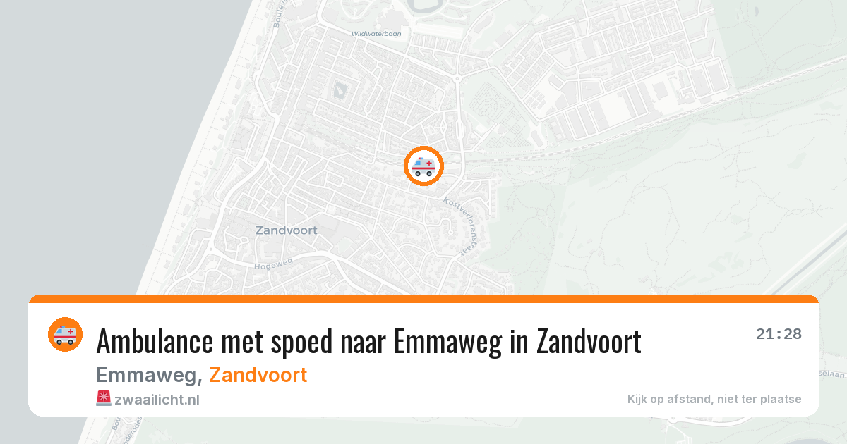 Ambulance met spoed naar Emmaweg in Zandvoort — 13 aug 2026