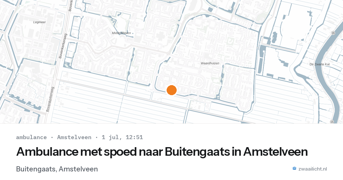 Ambulance met spoed naar Buitengaats in Amstelveen — 1 jul 2026