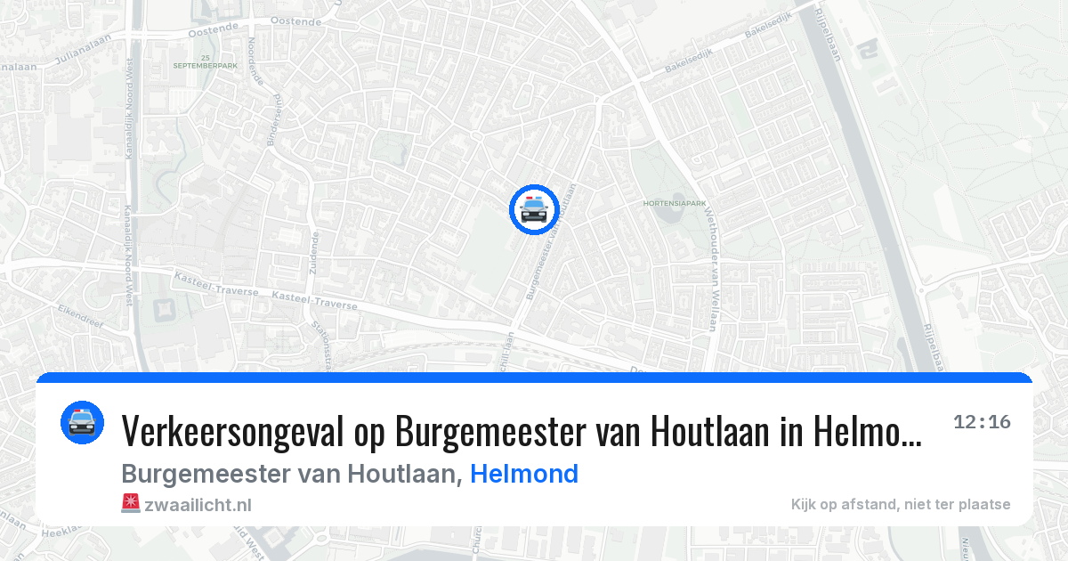 Verkeersongeval op Burgemeester van Houtlaan in Helmond — 24 jun 2026