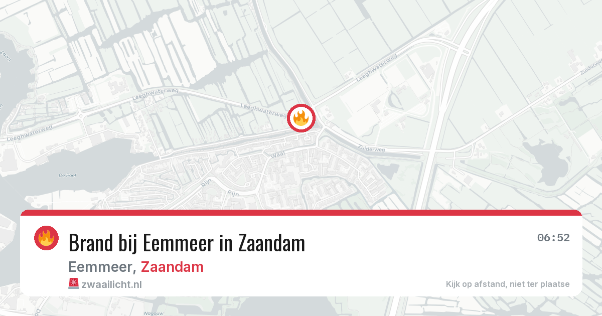 Brand bij Eemmeer in Zaandam — 24 jun 2026