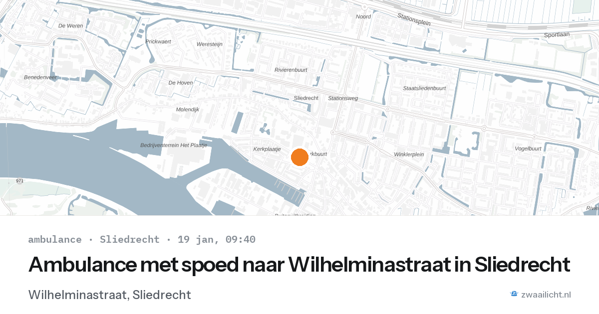 Ambulance met spoed naar Wilhelminastraat in Sliedrecht — 19 jan 2026
