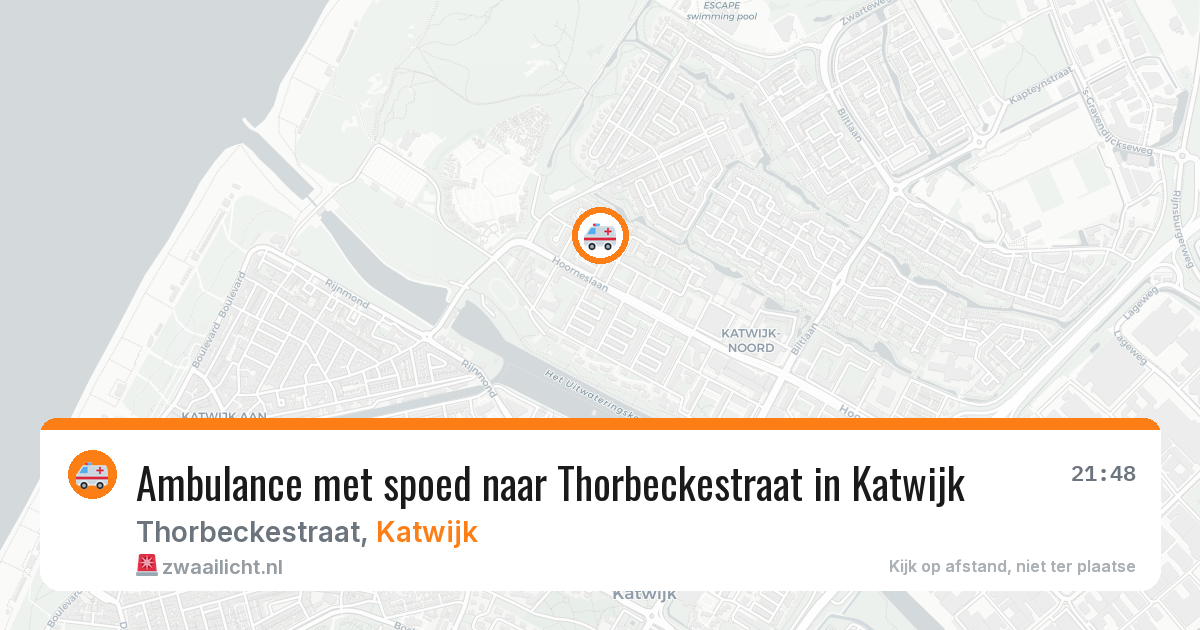 Ambulance met spoed naar Thorbeckestraat in Katwijk — 6 jun 2026