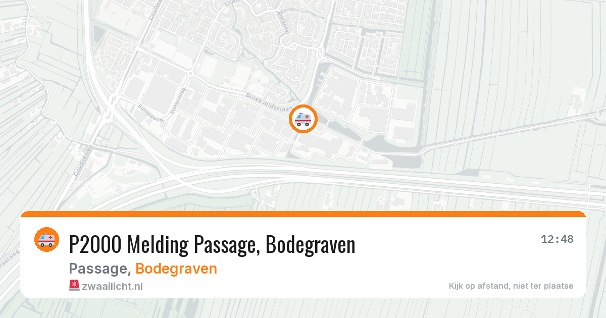 P2000 Melding Passage, Bodegraven — 2 aug 2026