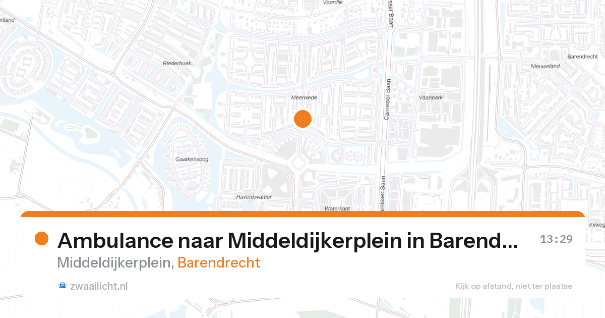 Ambulance naar Middeldijkerplein in Barendrecht — 28 aug 2026