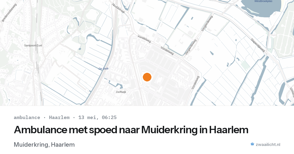 Ambulance met spoed naar Muiderkring in Haarlem — 13 mei 2026