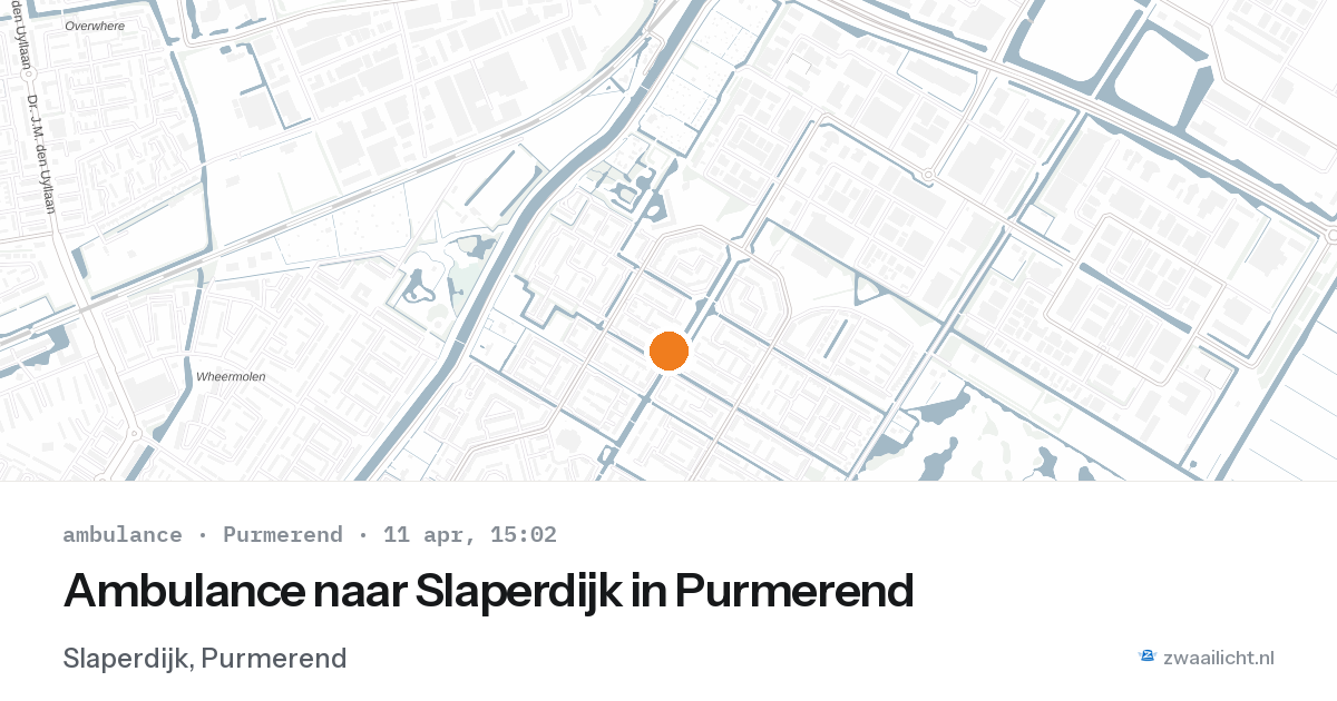 Ambulance naar Slaperdijk in Purmerend — 11 apr 2026
