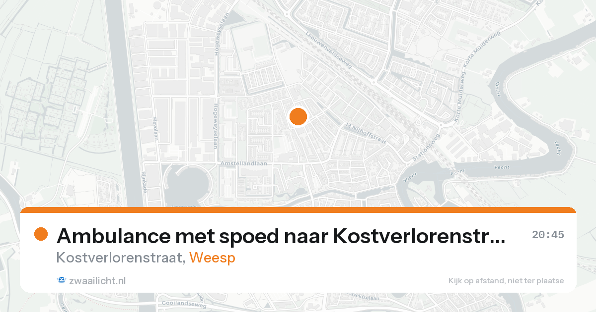 Ambulance met spoed naar Kostverlorenstraat in Weesp — 30 mei 2026