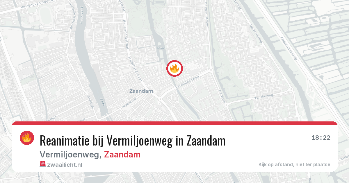 Reanimatie bij Vermiljoenweg in Zaandam — 20 jun 2026