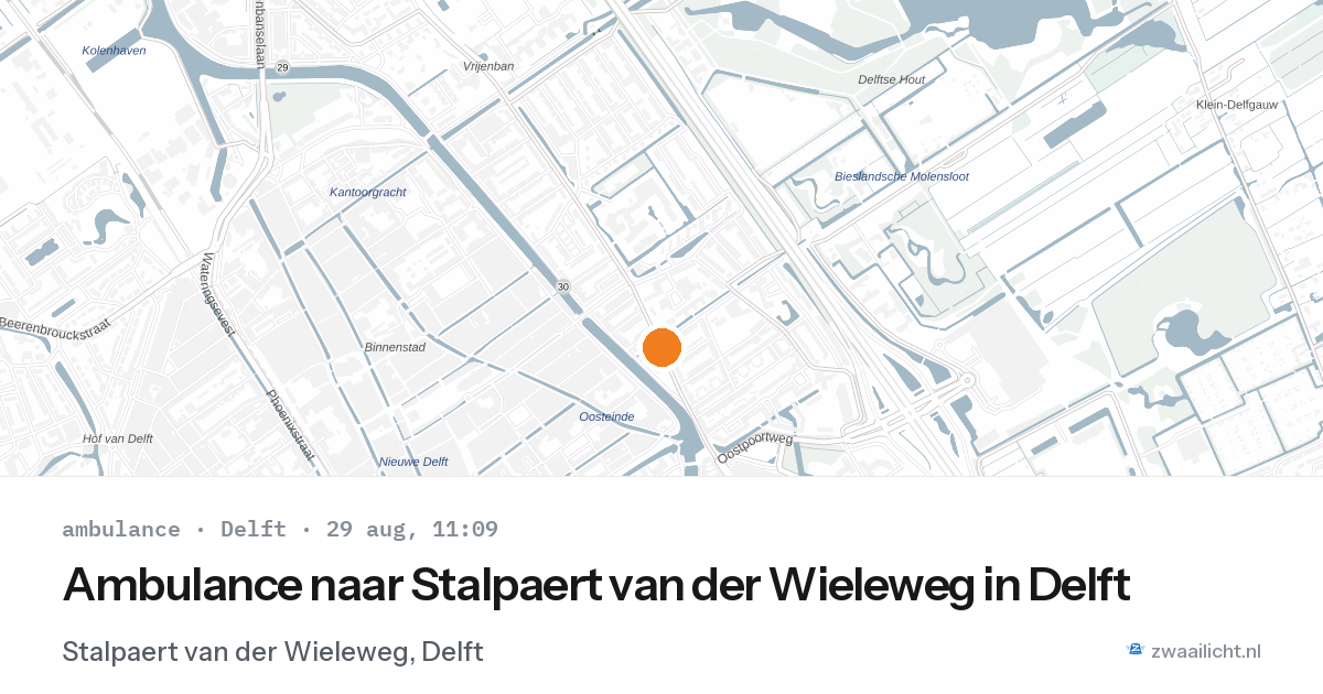 Ambulance naar Stalpaert van der Wieleweg in Delft — 29 aug 2026