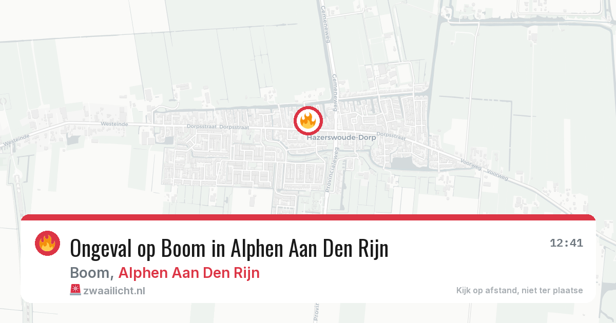 Ongeval op Boom in Alphen Aan Den Rijn — 27 jun 2026