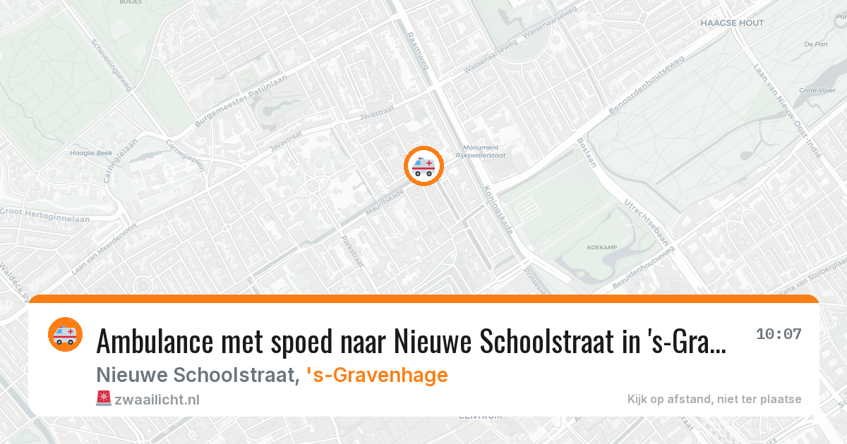 Ambulance met spoed naar Nieuwe Schoolstraat in 's-Gravenhage — 4 jun 2026