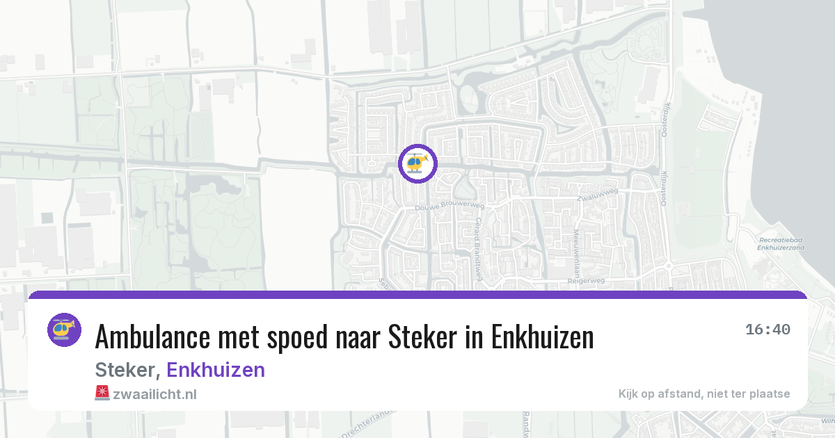 Ambulance met spoed naar Steker in Enkhuizen — 12 jun 2026