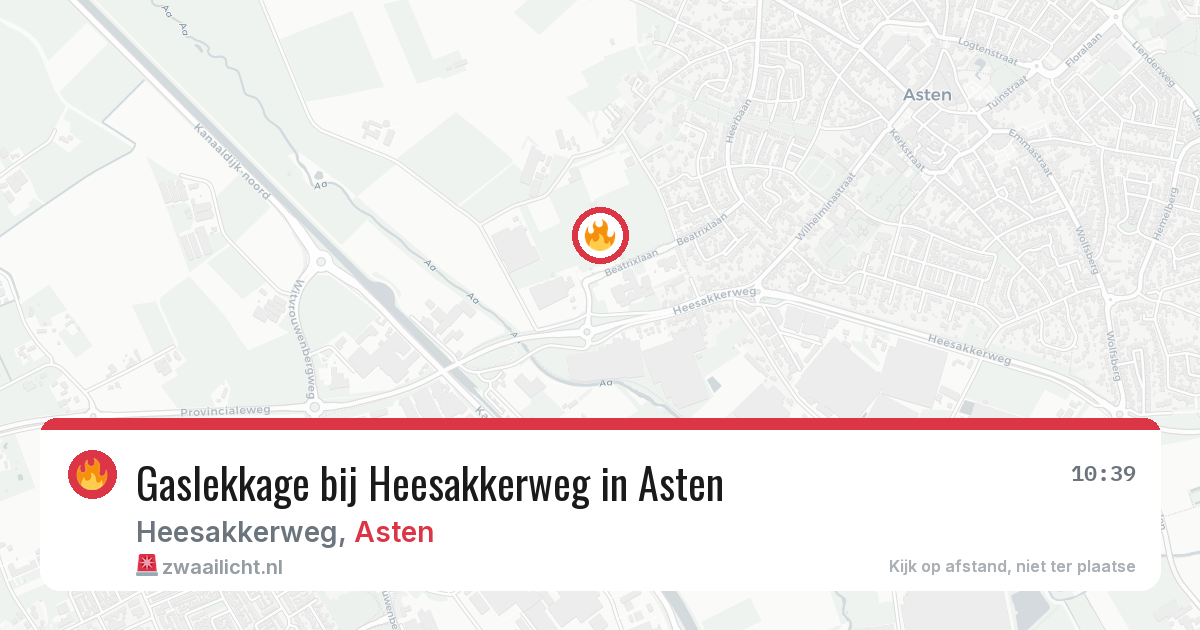 Gaslekkage bij Heesakkerweg in Asten — 18 apr 2026