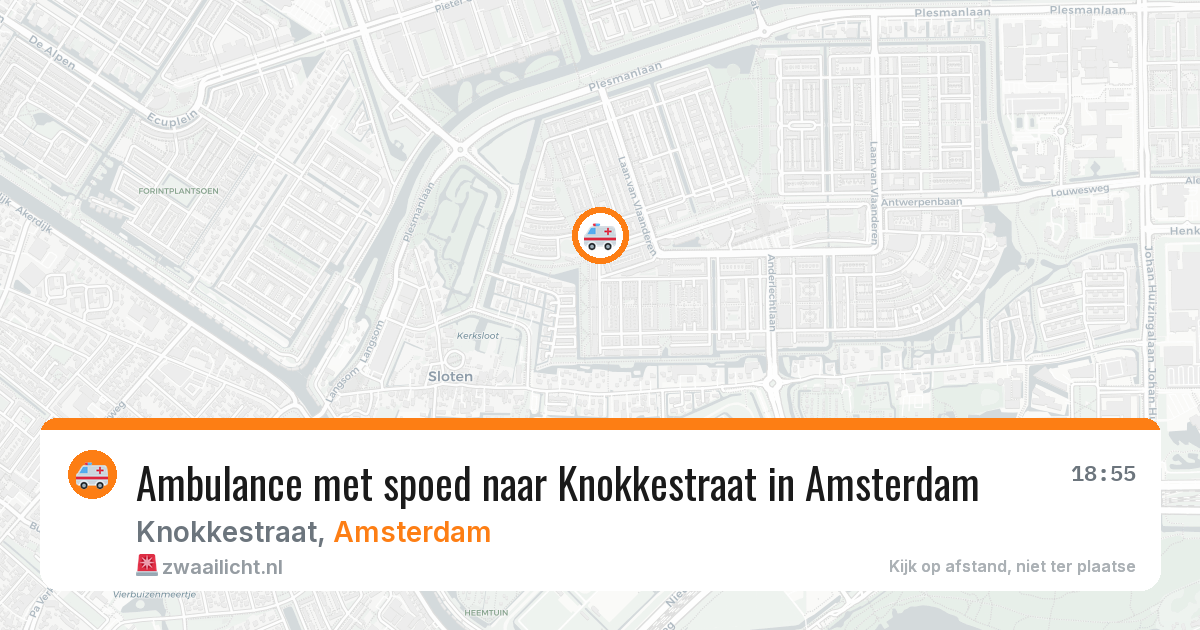 Ambulance met spoed naar Knokkestraat in Amsterdam — 26 jun 2026